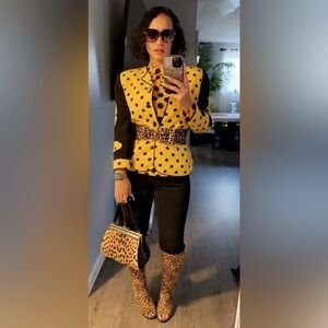 Paper Fox Animal Print Stiletto Open Toe Boots